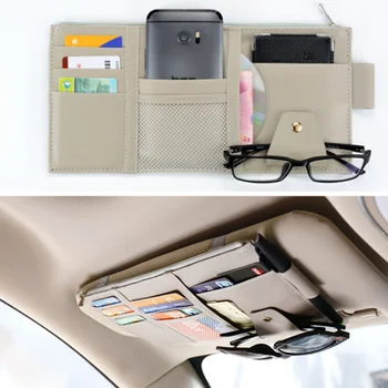 

Car styling Sun Visor Holder Multifunction Organizer Pouch for SsangYong Actyon Turismo Rodius Rexton Korando Kyron Musso Sports