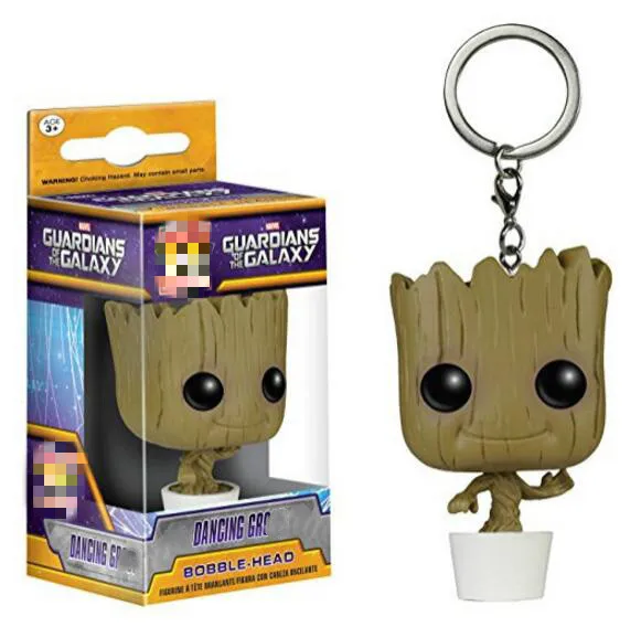 Funko pop Guardians of the Galaxy брелок для ключей игрушки танцев Groot Rocket STAR LORD Quill ROCKET модель