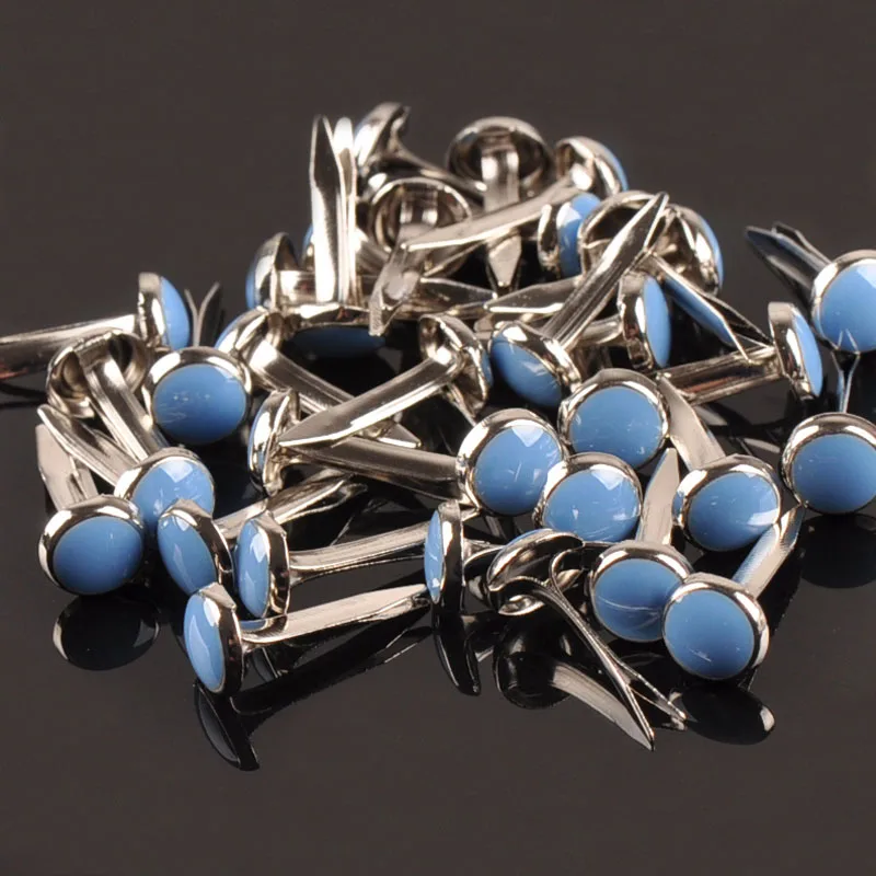 Metal Brads Crafts Enamel Drip Round DIY Brads Scrapbooking Accessories For Shoes Fastener Decoration 6.5x14mm C1516 50Pcs metal brads scrapbooking decoration