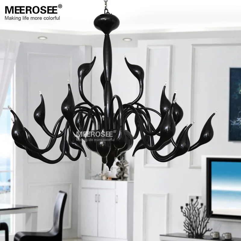 

Modern Swan Chandelier Hotsale White Color Swam Suspension Lamp Light Lustr Black Hanging Swan Chandelier for Living Dining room