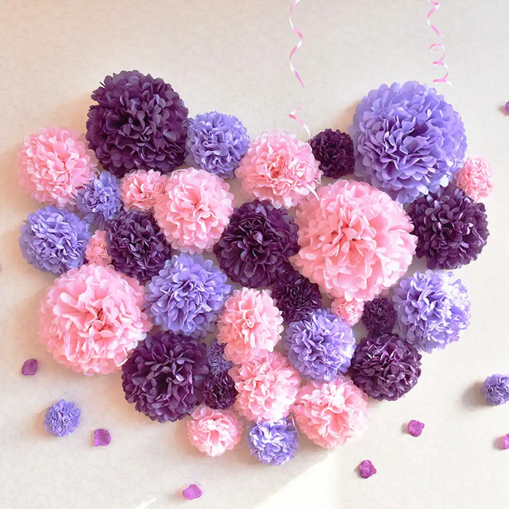1pcs 4 6 8 10 12 inch pom pom tissue paper flower balls for wedding party decoration diy craft paper flowers home decor supplies tissue paper flower how to