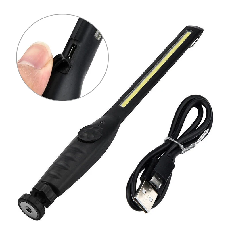 USB Перезаряжаемый рабочий светильник светодиодный COB Тонкий Магнит крюк Рабочий