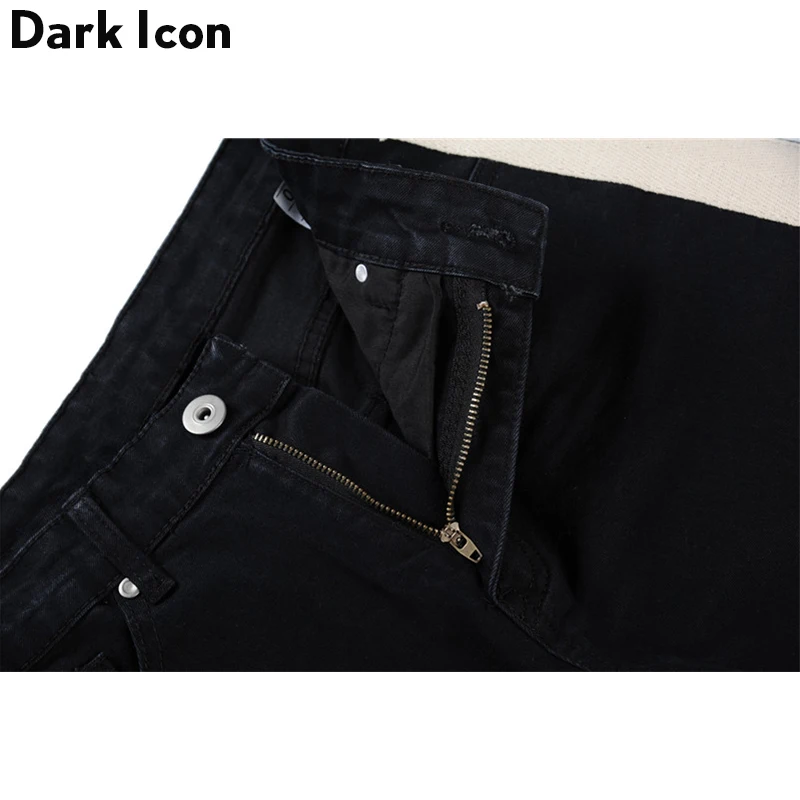 DARK ICON White Stripe on Side High Street Jeans Men 2018 New Fashion Men's Denim Pants Cotton Black Blue