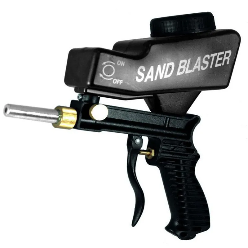 Самотеком Портативный пневматический абразивная шлифовальная бластер пистолет с запасными Blaster наконечник ручной Пескоструйный пистолет черный цвет
