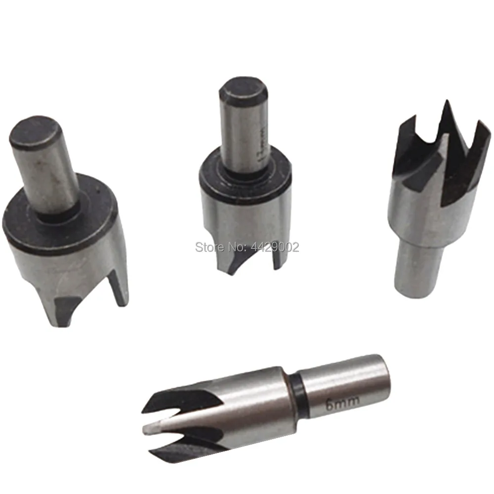 4pcs Plug Chamfer Wood Cutter Tapered Taper Drill Bit 6mm 10mm 13mm 16mm Chamfer Cutters Makes Plugs Woodwork Metric Plug Cutter