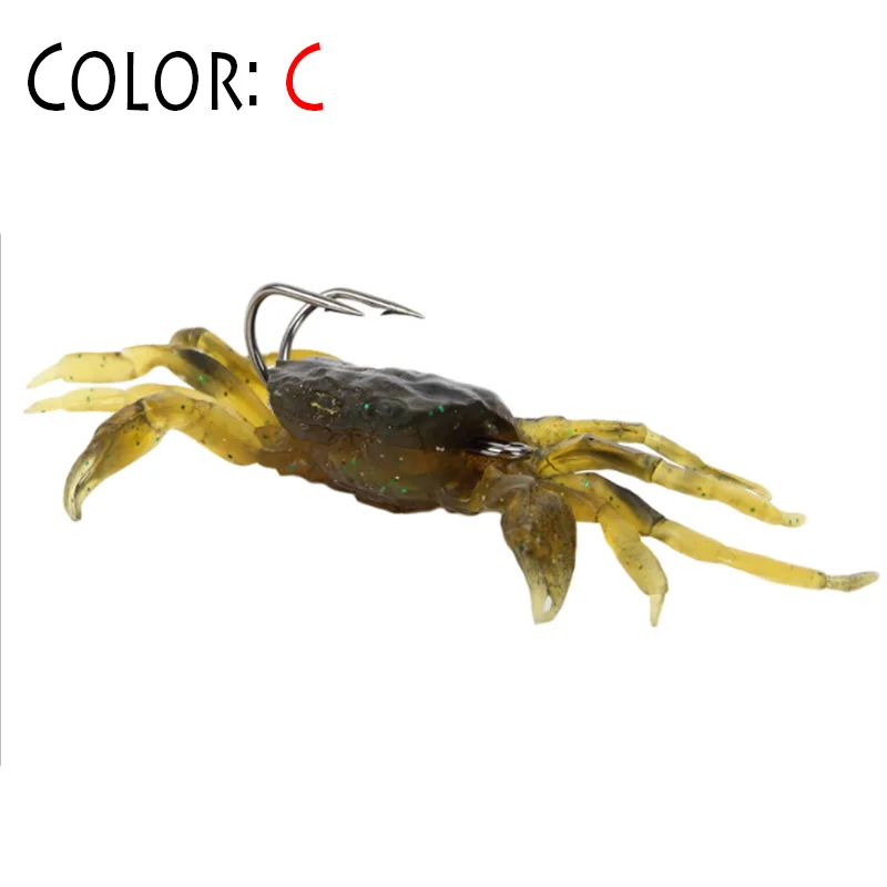 Proleurre 1 шт. Crazy Crab Flapper рыболовные приманки 80 мм 34,5 г рыболовные приманки мягкие силиконовые приманки креветка, австралийский окунь рыболовные снасти - Цвет: C