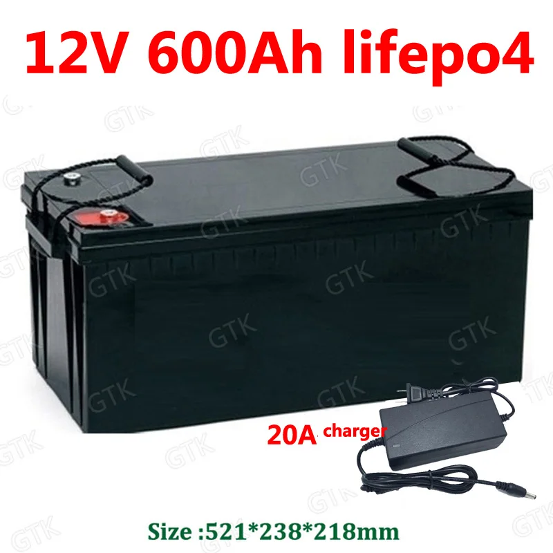GTK waterproof 12.8V 600Ah 12V lithium Lifepo4 battery for subwoofer Solar Storage boat RV EV camper backup power +20A charger
GTK waterproof 12.8V 600Ah 12V lithium Lifepo4 battery for subwoofer Solar Storage boat RV EV camper backup power +20A charger