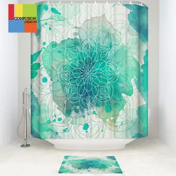 

2019 High Quality 3D printing horse Shower Curtain Waterproof heart with Hooks Bathroom Curtains for Home Decorations