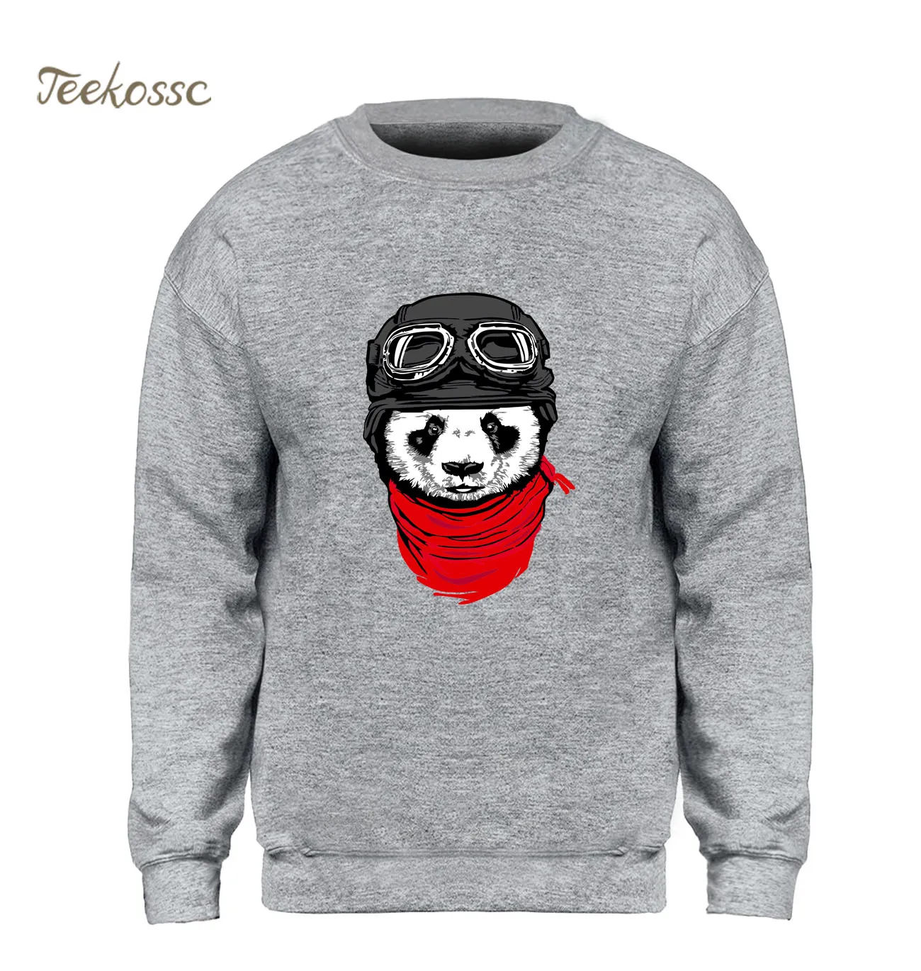 Cute Panda Sweatshirt Men Cool Hoodie Printed Sweatshirts 2018 Winter Autumn Fleece Warm Gray Streetwear Brand Clothing Homen
