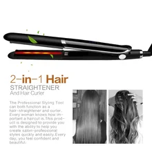 Professional 2 in 1 Hair Straightener Curler Hair Flat Iron Negative Ion Ceramic Corrugation Hair Straightening Curling Iron Professional 2 in 1 Hair Straightener Curler Hair Flat Iron Negative Ion Ceramic Corrugation Hair Straightening Curling Iron