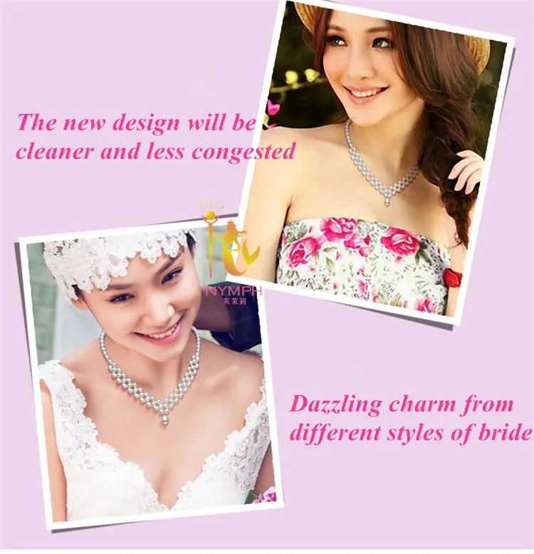 NYMPH жемчужное ожерелье, подвеска, настоящая пресноводная, два ряда, хорошее ювелирное изделие, модный подарок на свадьбу, помолвку для женщин [X10010]