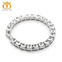 Мужской браслет в стиле хип-хоп браслет золотистый сплав Bling AAA цинк горный хрусталь Хрустальный Теннисный браслет цепочка модные ювелирные изделия 8 мм* 8 дюймов