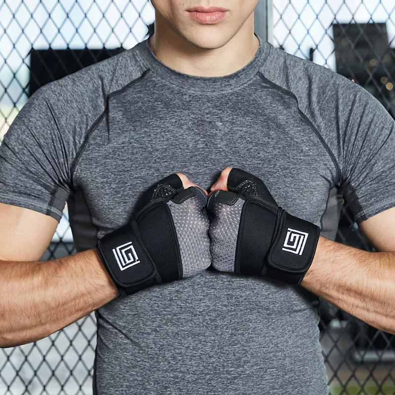 

Unisex Fitness Gloves Women Mens Running Cycling Half Finger Gloves Wrist Support Anti-slip Gloves for Dumbbell Weightlifting