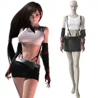 ファイナルファンタジーviiティファ·ロックハートコスプレ白バージョンコスプレ制服スーツ女性女の子のハロウィン衣装カスタムメイド送料無料