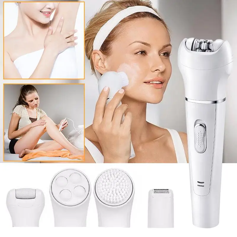 

5-in-1 Hair Remover Electric Hair Removal Trimmer Rechargeable Lady Shaver Epilator Tool Kit for Whole Body