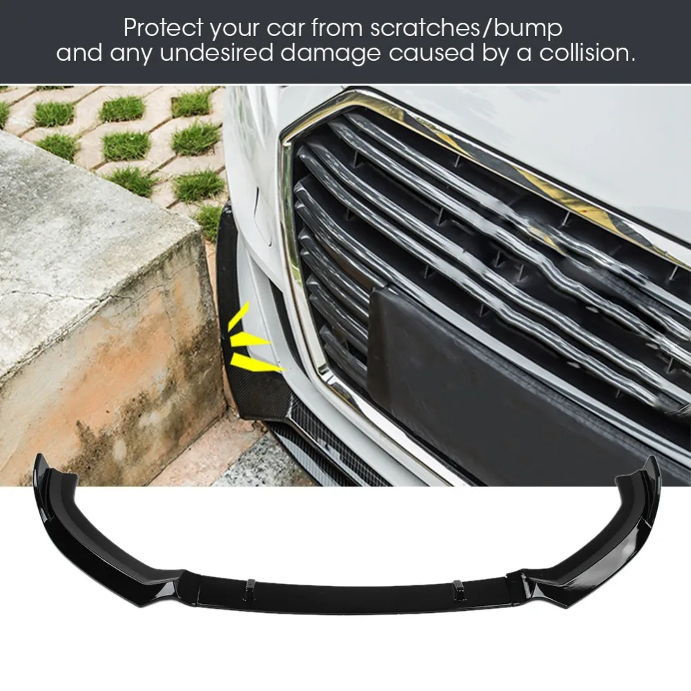 Parachoques delantero del labio para S3 estilo parachoques delantero Spoiler labial negro brillante/fibra de carbono Estilo Universal para Audi A3 s-line 8 V 2017-2018 Parachoques delantero del labio para S3 estilo parachoques delantero Spoiler labial negro brillante/fibra de carbono Estilo Universal para Audi A3 s-line 8 V 2017-2018