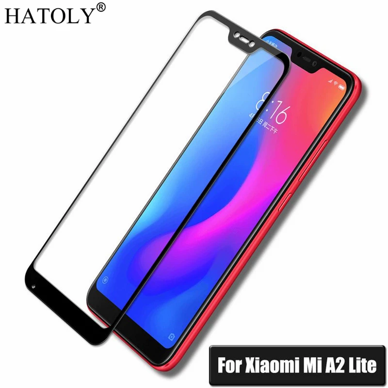 

2PCS Tempered Glass For Xiaomi Mi A2 Lite Screen Protector Redmi 6 Pro Full Cover for Xiaomi MiA2 Lite 3D Curved Edge Film 5.84"