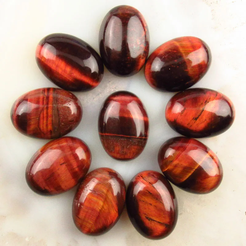 

10Pcs Red Tiger Eye Gems Oval 18x13x6mm Cab Cabochon Free Shipping Fashion Jewelry Ca181106(Send Randomly)
