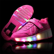NEW 2017 Women Wheely’s Jazzy LED Light Roller Skate Shoes For Audlts Women One Wheels LED Light Up Shoes With Wheels