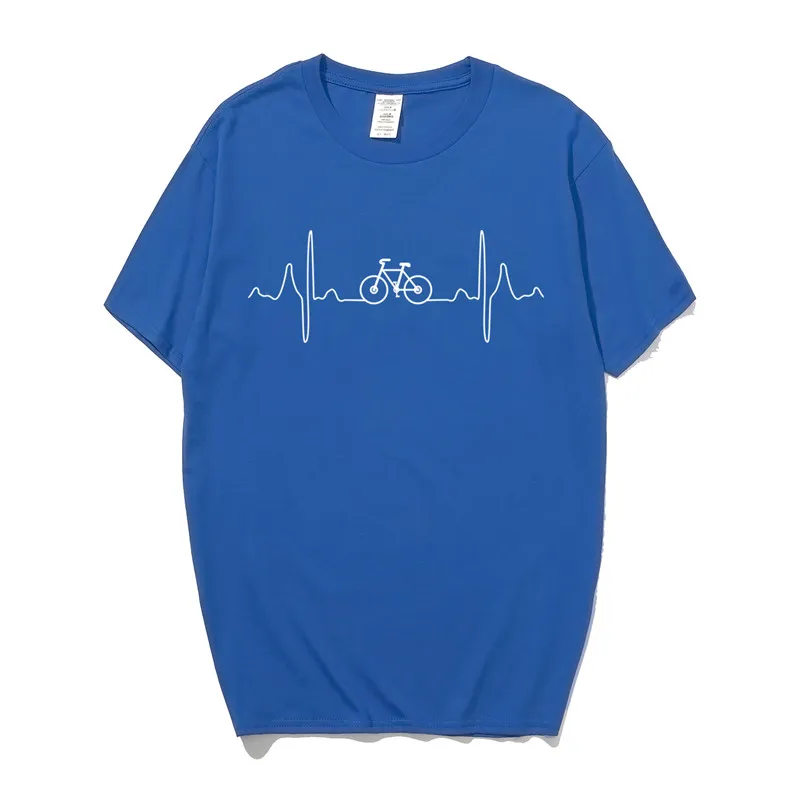Bicycleer сердцебиение футболки Для мужчин лето o-образным вырезом хлопок короткий рукав байкер футболка веселый человек Костюмы футболки