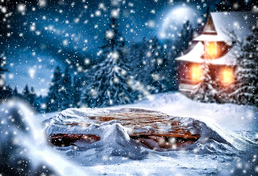 

Digital snow background with snow overlay, snowy, winter, Christmas backdrop for photographers Fireside Portrait Background