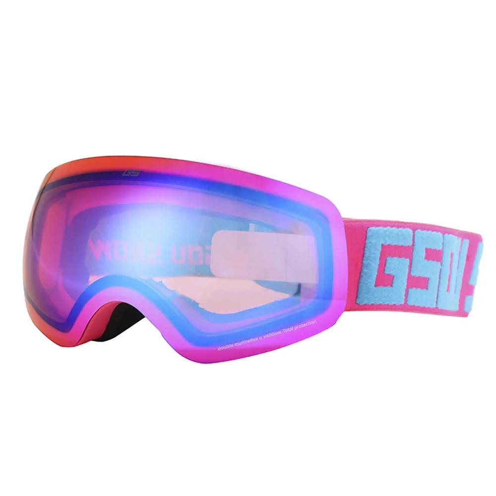 GSOU зимние мужские и женские лыжные очки Анти-туман Экипировка для сноубордистов унисекс Профессиональные коньки лыжи сноуборд очки пара - Цвет: purple