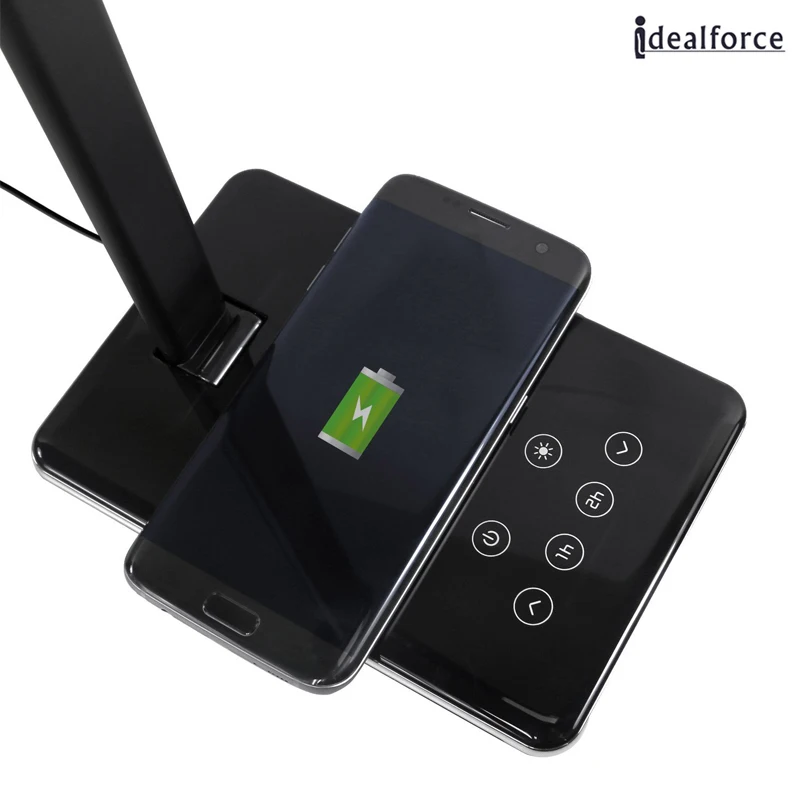 

For iphone X Qi Wireless Charger for Samsung Note 8 S7 S8 Plus Charging With LED Desk Lamp Touch-Sensitive Control 4 Color Modes