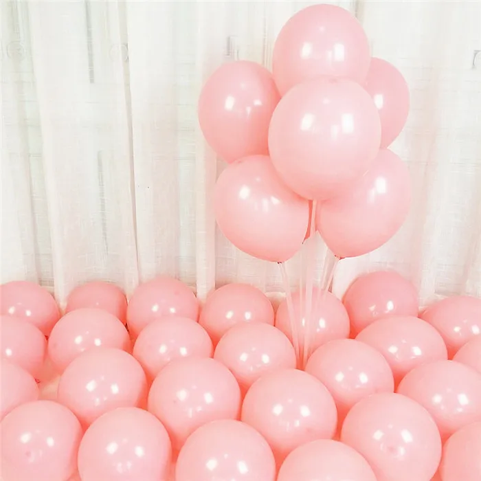 10pcs12inch Globos фиолетовый Макарон конфетти Латексный Шар С Днем Рождения украшения для детской свадьбы воздушный шар белый воздушный шар из фольги - Цвет: 2.2g Maca D6 Pink