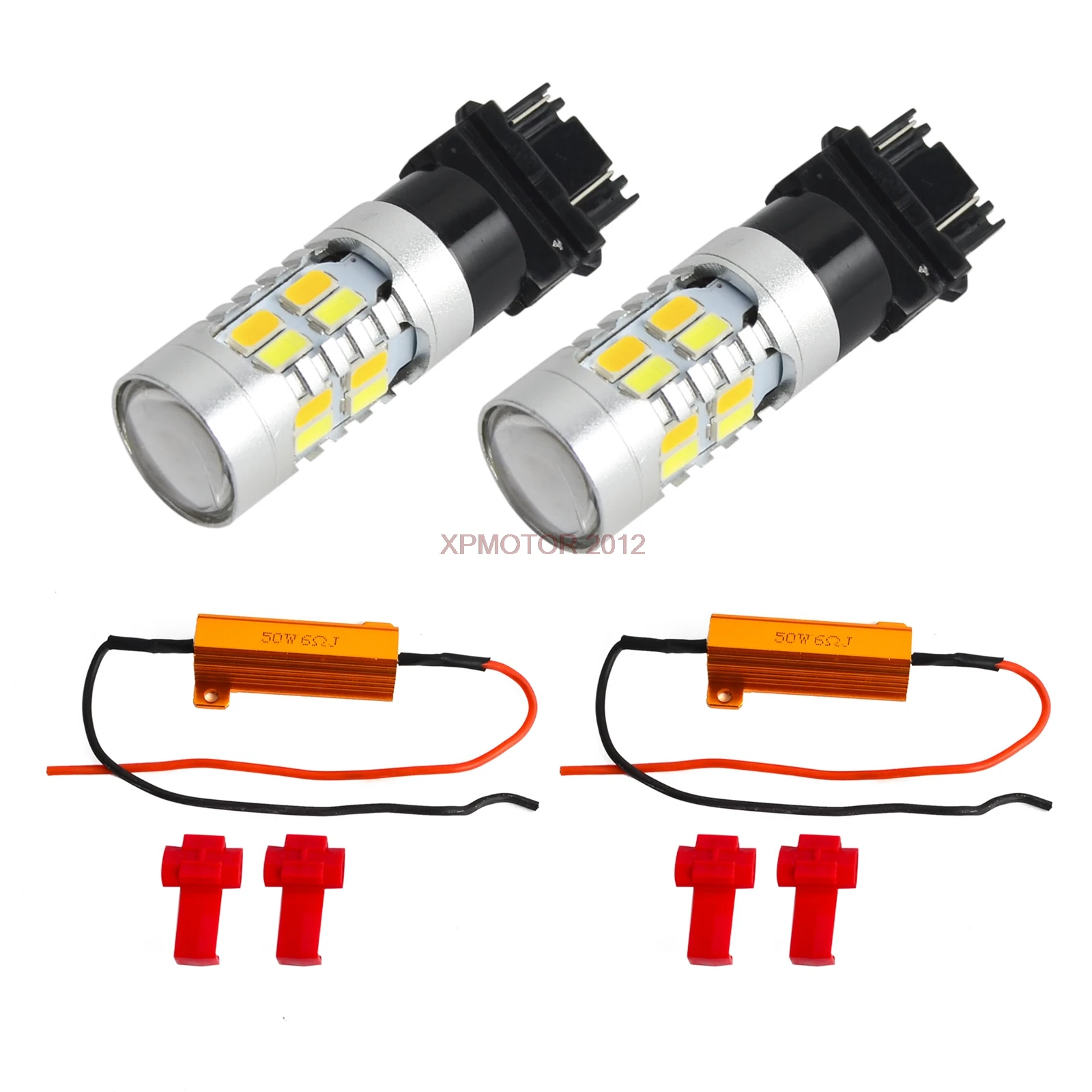 3157 White Amber Dual Color Switchback LED Turn Signal Light Bulbs