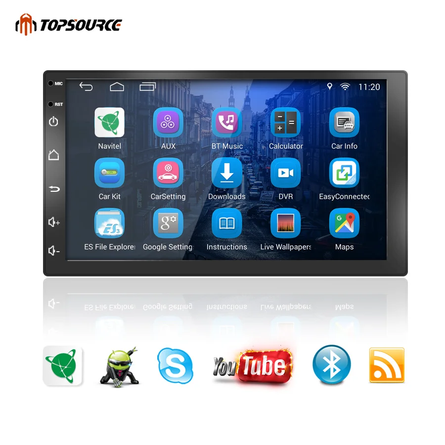 

TOPSOURCE 7" universal 2 din car radio gps android 2din Car DVD Player car multimedia player NAVIGATION 1G/16G For VW Nissan