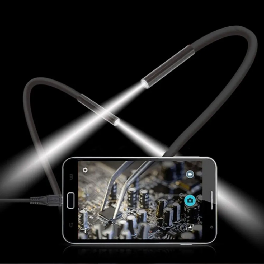 7mm Lens 2M 5M 7M 10M 15M Endoscope USB Camera IP67 Waterproof inspection Flexible Snake USB Tube Pipe Borescope Camera 6LED