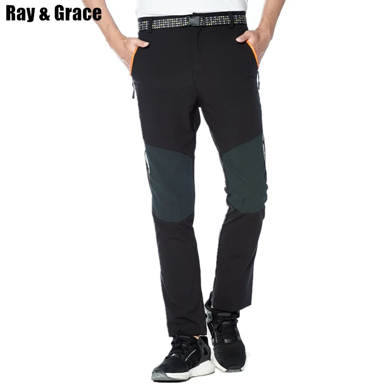 RAY GRACE Men's Hiking Pants Summer Quick Dry Reflective Outdoor Sports Trousers Lightweight Men Trekking Camping |