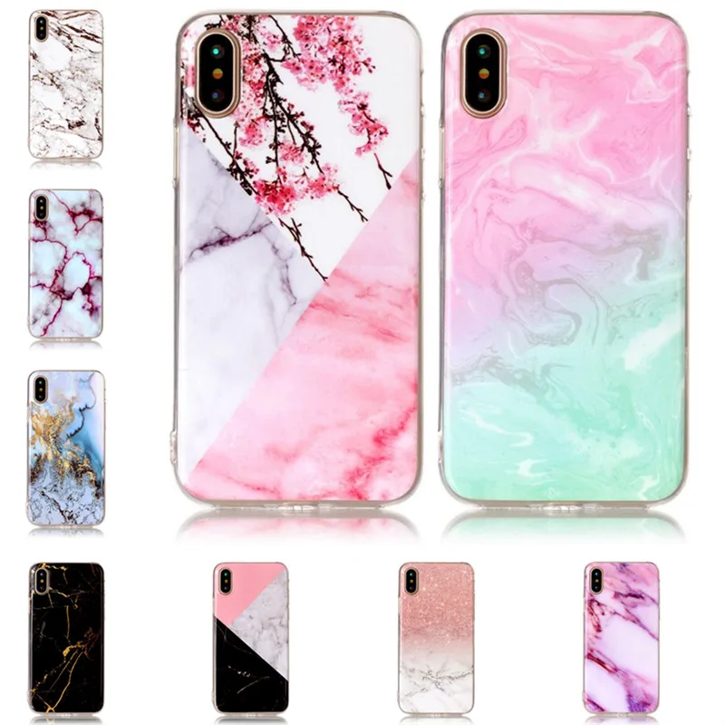 Phone Case for iPhone X Silicon Back Cover iPhoneX Soft Marble Granite Flower Mobile Cases Coque Apple iPhon Shell Gel |