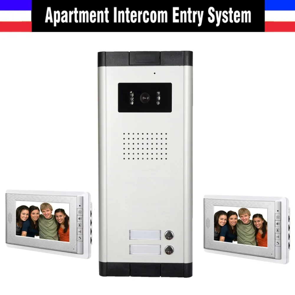 New Apartment Intercom System Video Interphone Doorbell New Apartment Intercom System Video Interphone Doorbell 2 Units Door Phone Kit Monitor In From