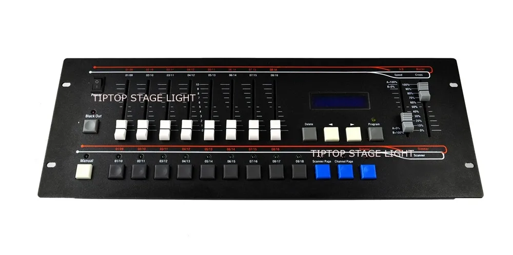 Tiptop tp001cd stage light 304 Управление; 1-304 DMX Каналы Управление ЖК-дисплей Экран Дисплей Управление 18 Сканеры плотные функция