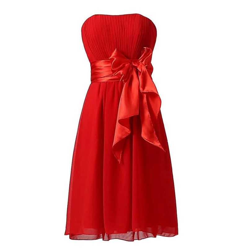 AXJFU princess big bow flower chiffon pink Bridesmaid Dress a-line Special color strapless white black blue bow Bridesmaid Dress AXJFU princess big bow flower chiffon pink Bridesmaid Dress a-line Special color strapless white black blue bow Bridesmaid Dress