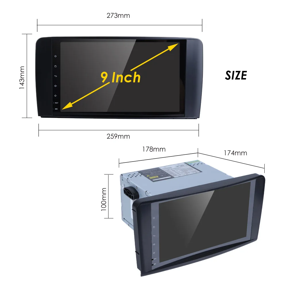 Best 2din Car Radio gps Android 9.0 NO-DVD Multimedia Player for Mercedes Benz ML W164 ML300 GL X164 GL320 350 420 450 500 R DSP OBD2 31