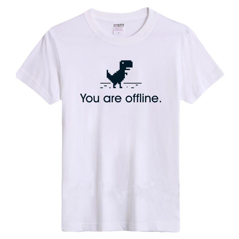 Creative Google 404 You Are Offline Mens Regular T shirt Womens Fashion Casual T shirts Tee