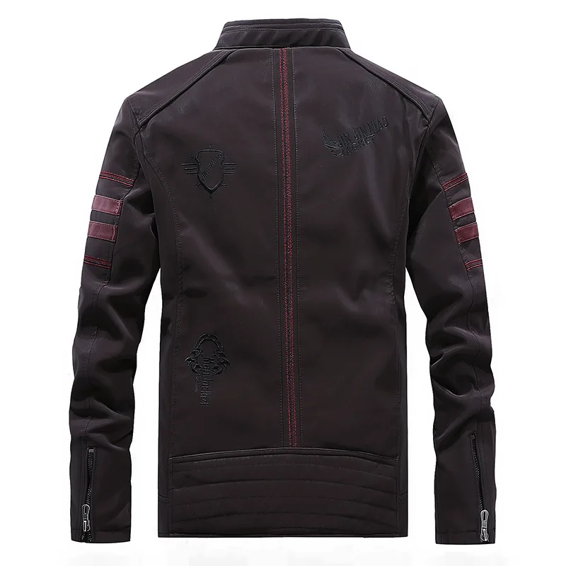 Dropshipping New Arrivals Mens Leather Jackets Men Casual Plus Velvet Thick Slim PU Jacket Coat Fashion Men's Embroidery Outwear Dropshipping New Arrivals Mens Leather Jackets Men Casual Plus Velvet Thick Slim PU Jacket Coat Fashion Men's Embroidery Outwear