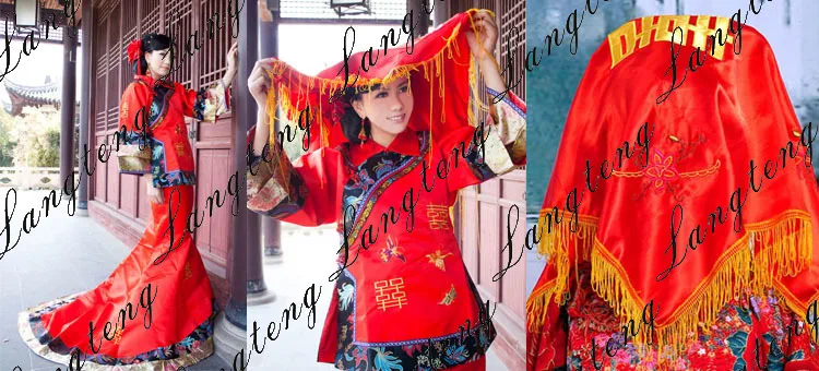 New Chinese Ancient Clothing Show Pratensis Suit Costume Wedding Dress Bride Chinese Style Wedding Dress Marriage