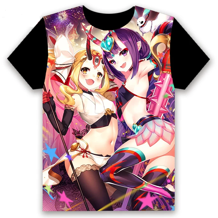 Футболка в стиле аниме FGO Fate/Grand Order Shuten douji повседневная черная футболка унисекс с