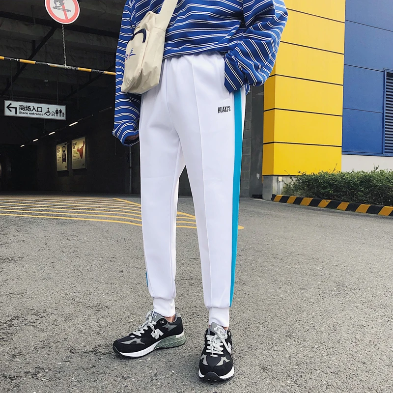 Fashion Casual Men's Trousers Spring And Autumn New S-2XL Webbing Hip Hop Loose Feet Pants Tricolor Personality Youth Popular