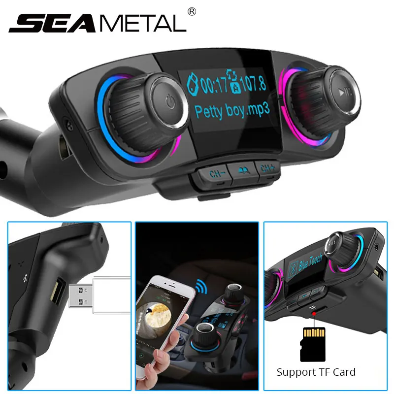 

MP3 Car Player Bluetooth FM Transmitter Wireless Mp3 Player Car Kit Music Radio Player 12V 2USB 5V 2.1A Auto Charger Modulator