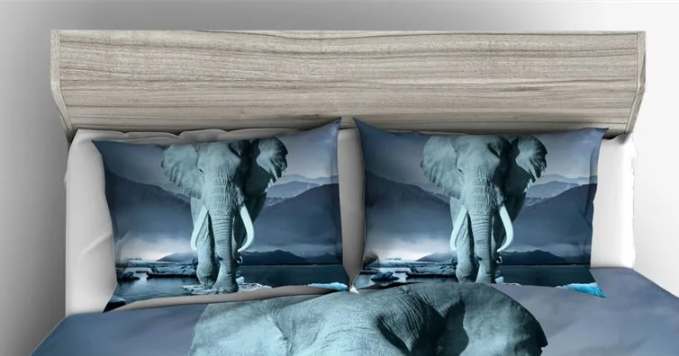 3D постельные принадлежности набор слон печати пододеяльник набор реалистичные постельное белье с наволочкой кровать набор домашнего текстиля