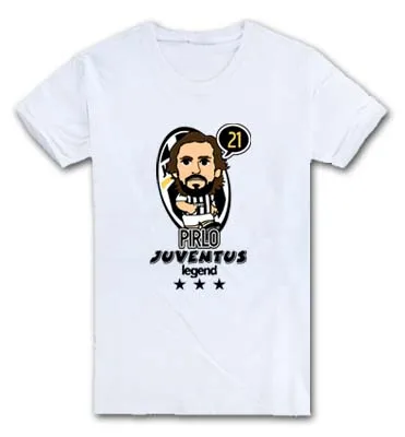 Мужские футболки Andrea Pirlo 21 мультяшная футболка с коротким рукавом 100% хлопок футболка 0325-60