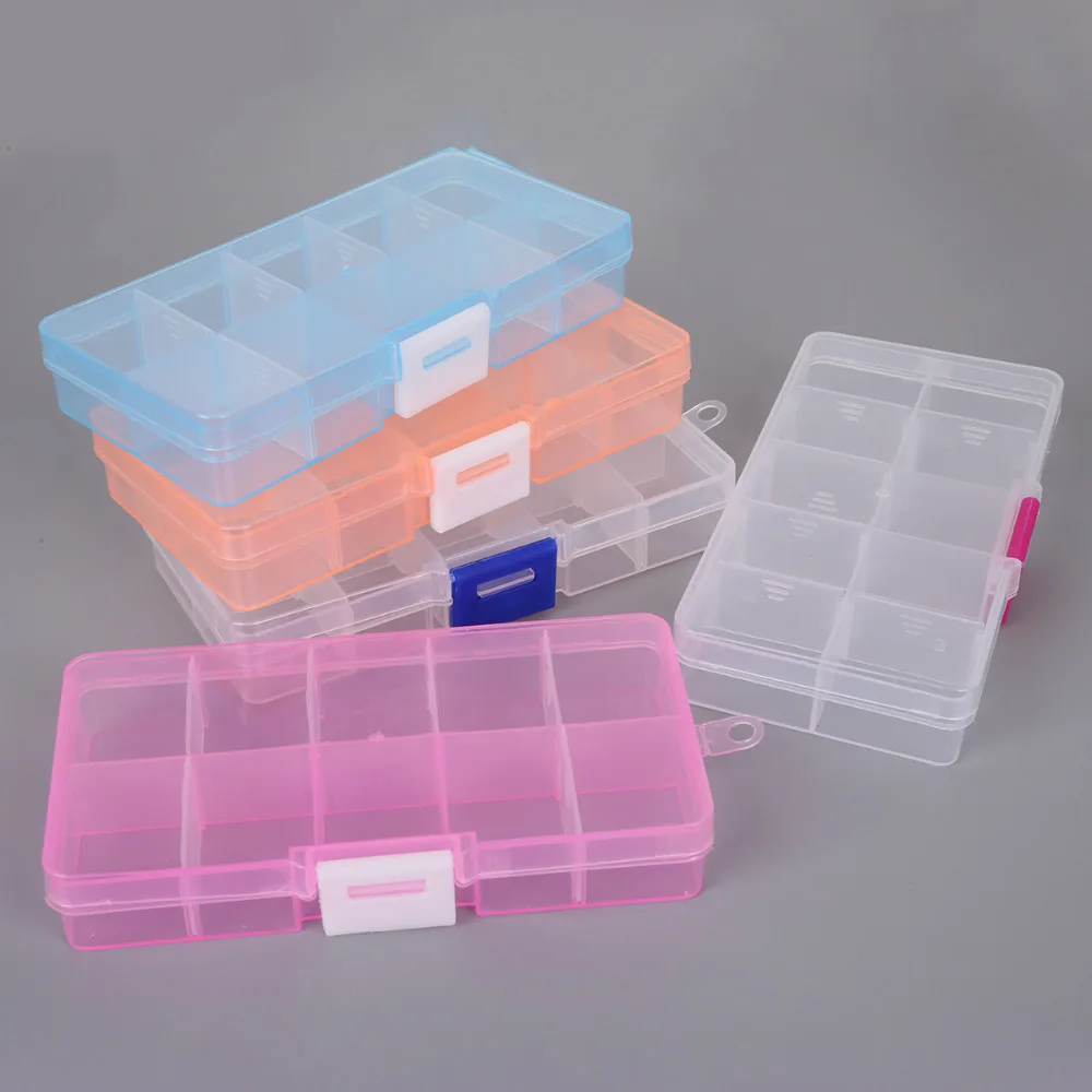 

10 Slots Plastic lots Compartment Detachable Jewelry Storage Case Craft Organizer Box Beads Container for Designer