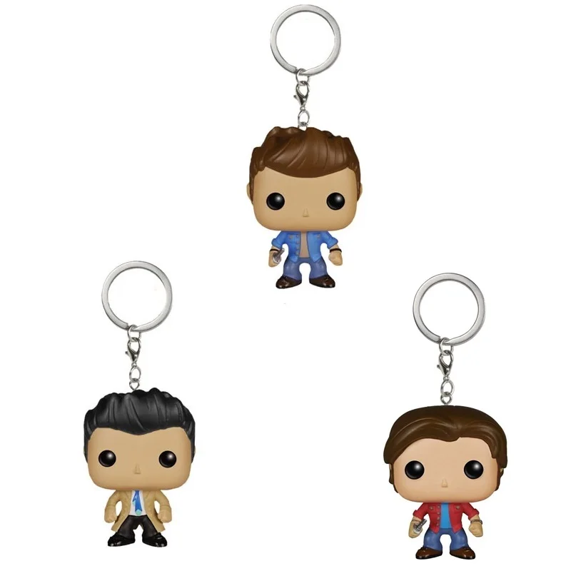

POPPEN Toys Keychain Supernatural Castiel Dean Sam Doll Action Key Chain Bag Pendant Figure Model Decoration Kids Birthday Gifts