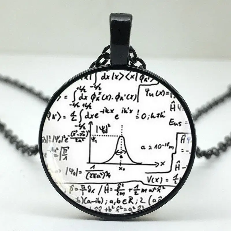 

Math Equation Necklace Mathematical Formulas Jewelry Quantum Physics Chokers