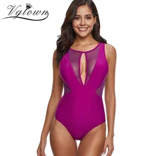 VGTOWN плюс размеры купальники для малышек для женщин одна деталь черные пикантные кружево выдалбливают Купальник Push Up Купальники