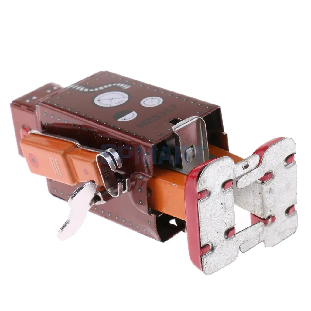 2pcs Vintage Wind Up Clockwork Mechanical Walking Robot Model Tin Toy Collections Kids Adult Gift Home Display Decor